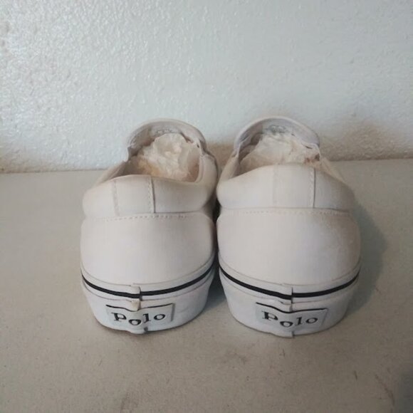 Polo Ralph Lauren men\'s size 13 keaton-slip on white shoes